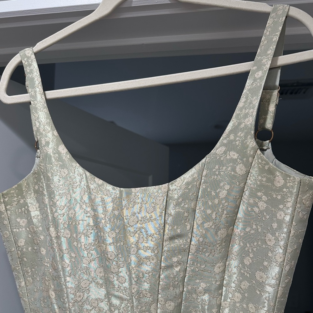 V. Chapman The Avery Dress in Sage Duchess - Picture 2 of 10